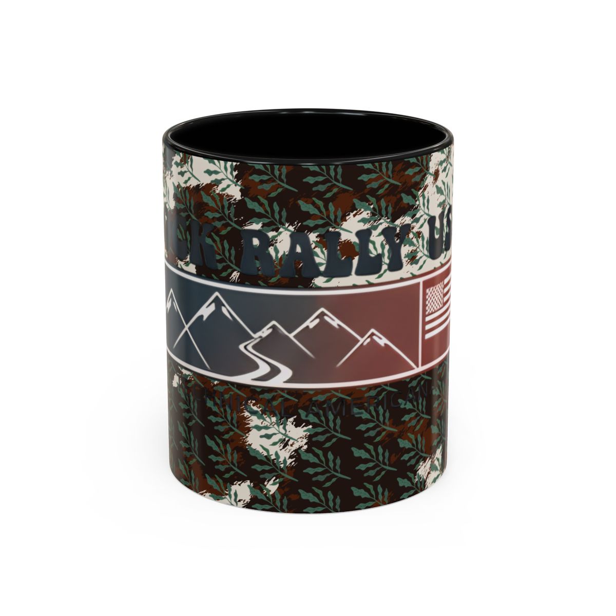 Cowhide Accent Coffee Mug — Brown & White Rustic Farmhouse Ceramic