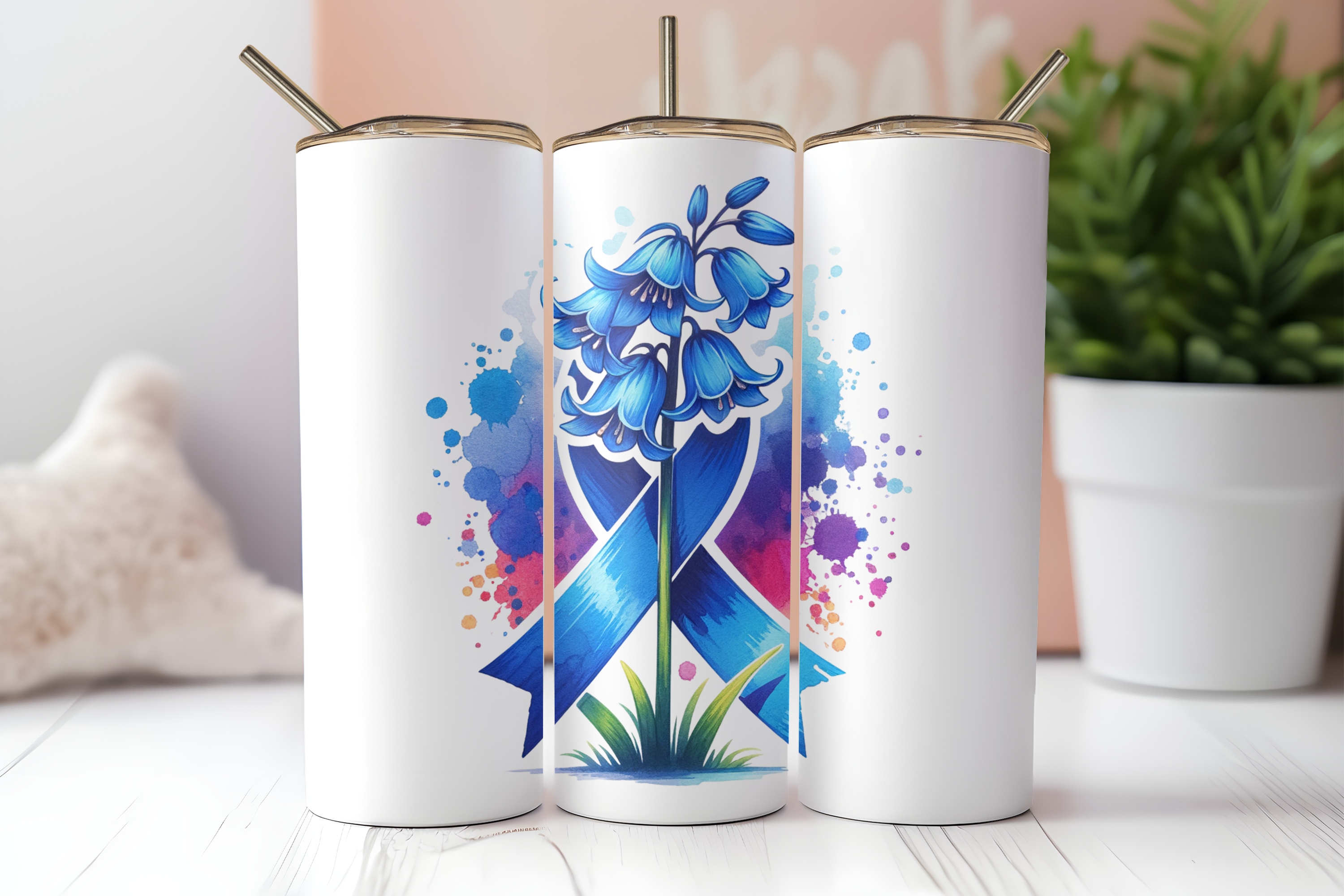 Bailey Tumbler Designs | Bluebell ribbon