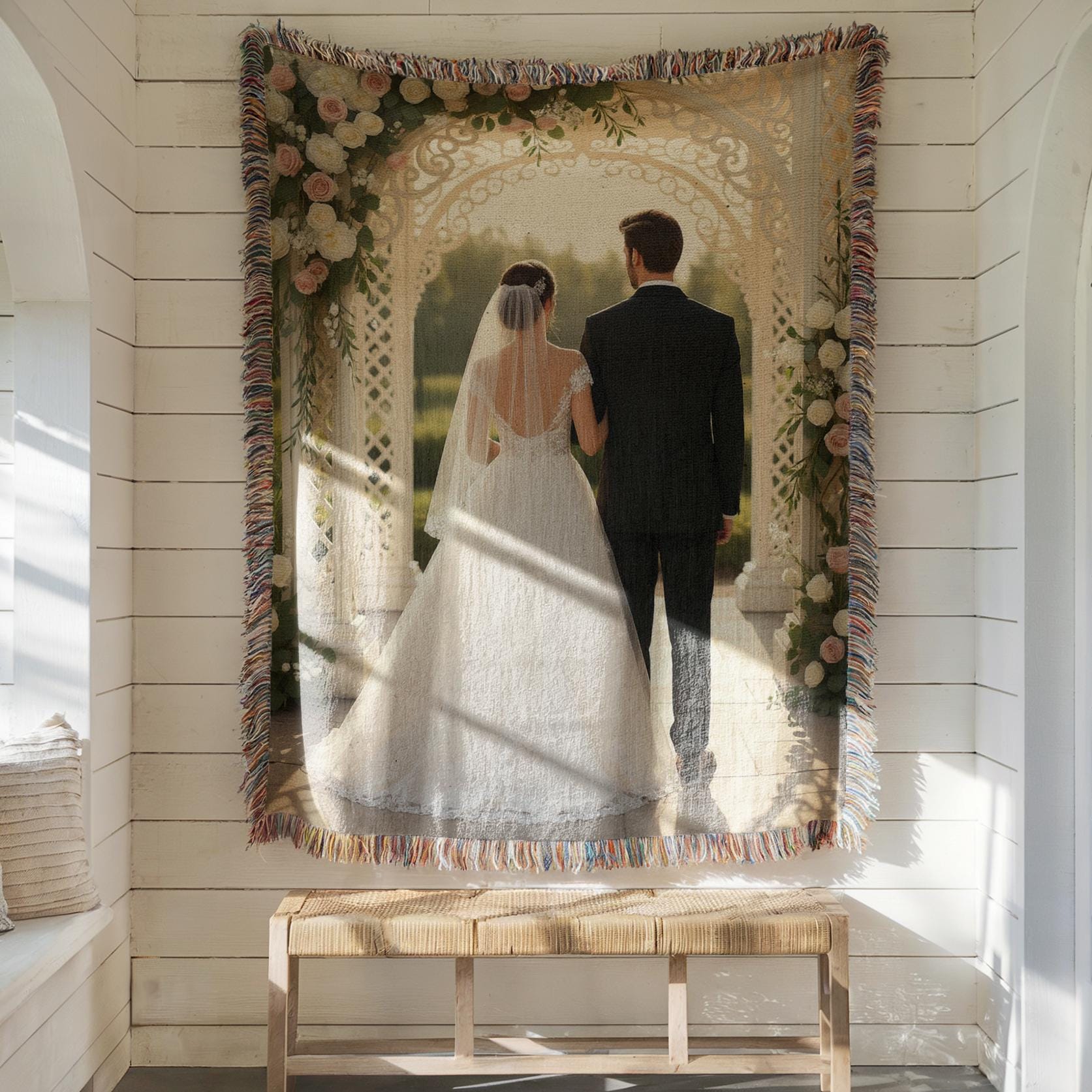 Custom Photo Woven Blanket - A Great Wedding Gift or Memorial Keepsake