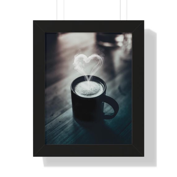 Coffee Love Framed Vertical Poster - Premium Matte Print for Coffee Lovers - Perfect Gift for Friends & Family