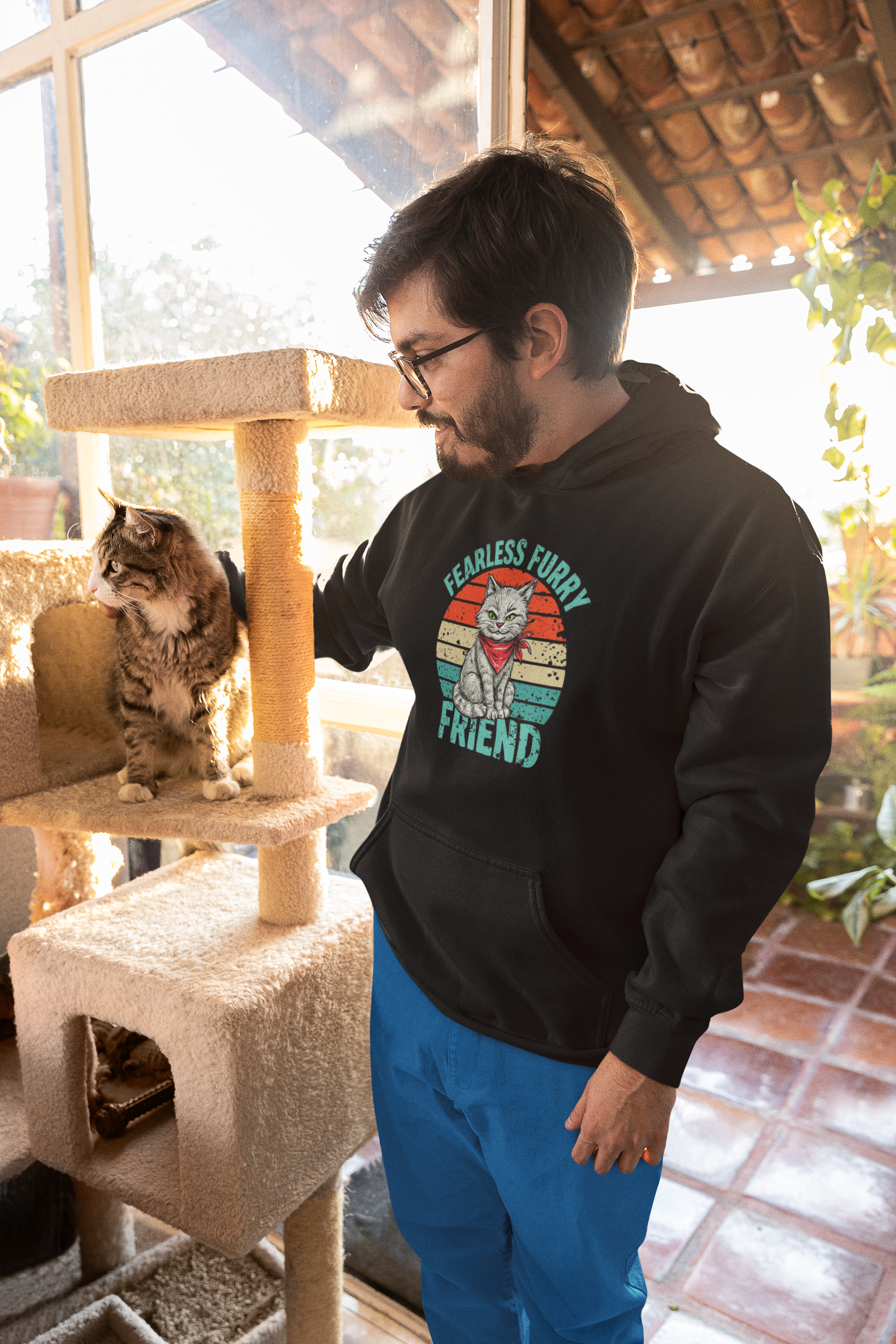 Vibrant Pawsitive Vibes Hoodie