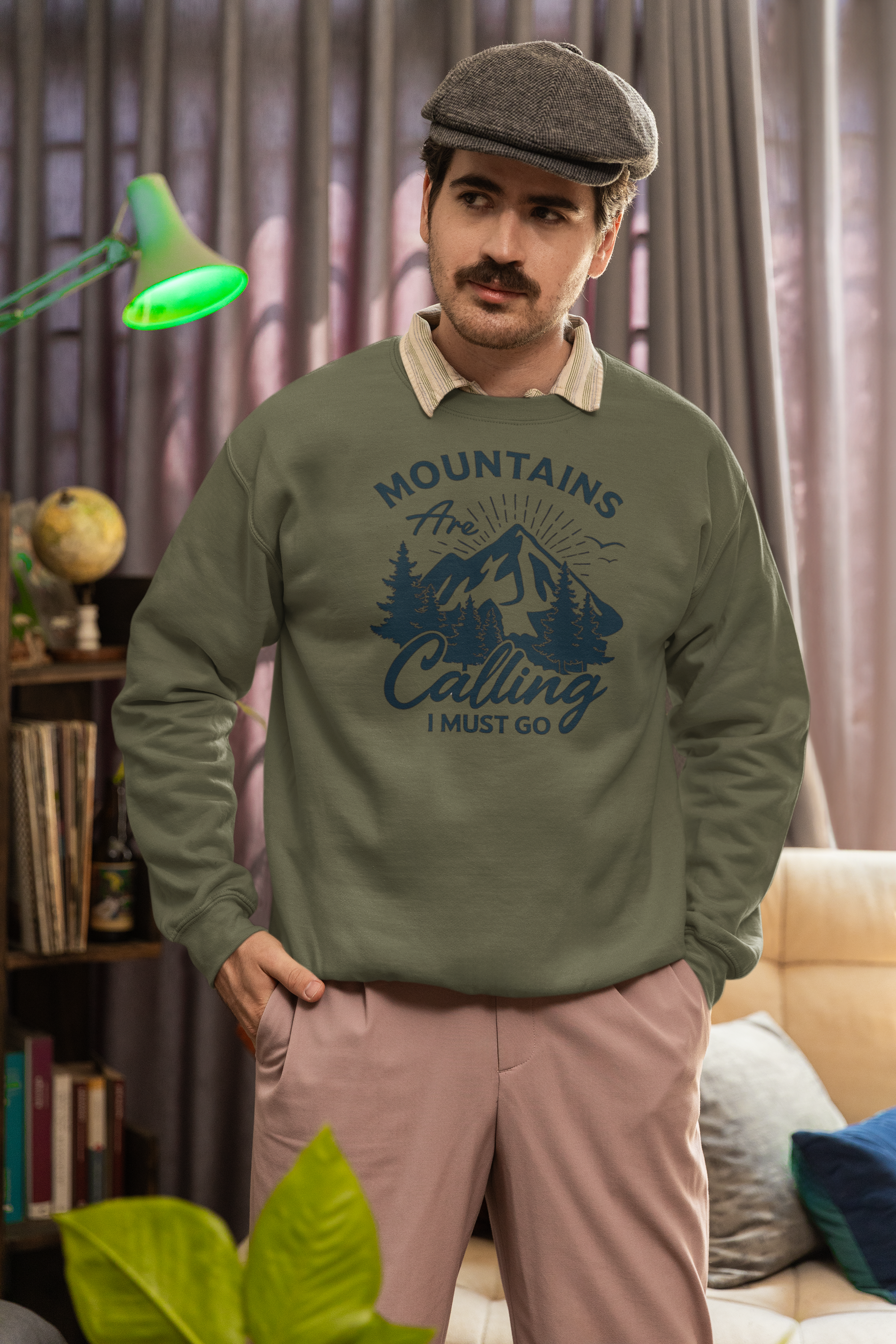 Escape-Seeking Alpine Graphic Sweatshirt