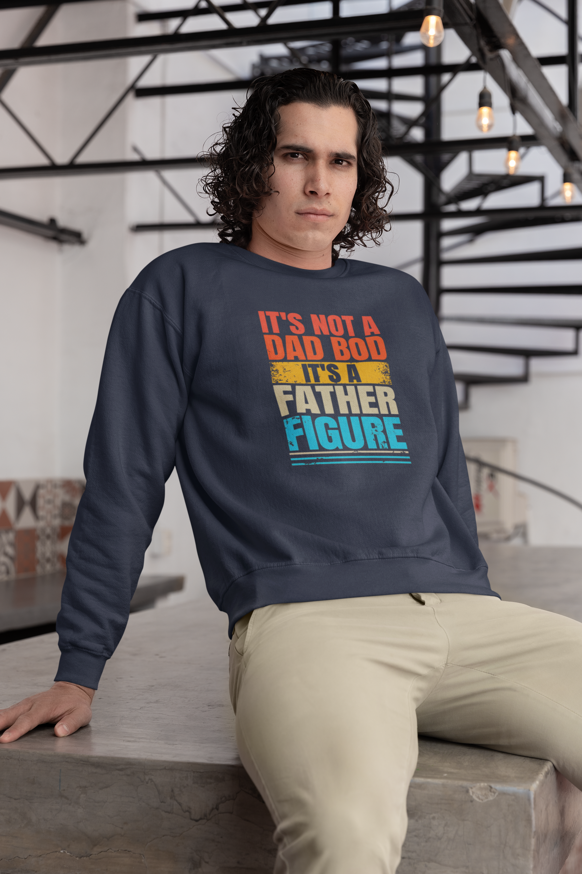 Lively Father Figure Gift Crewneck