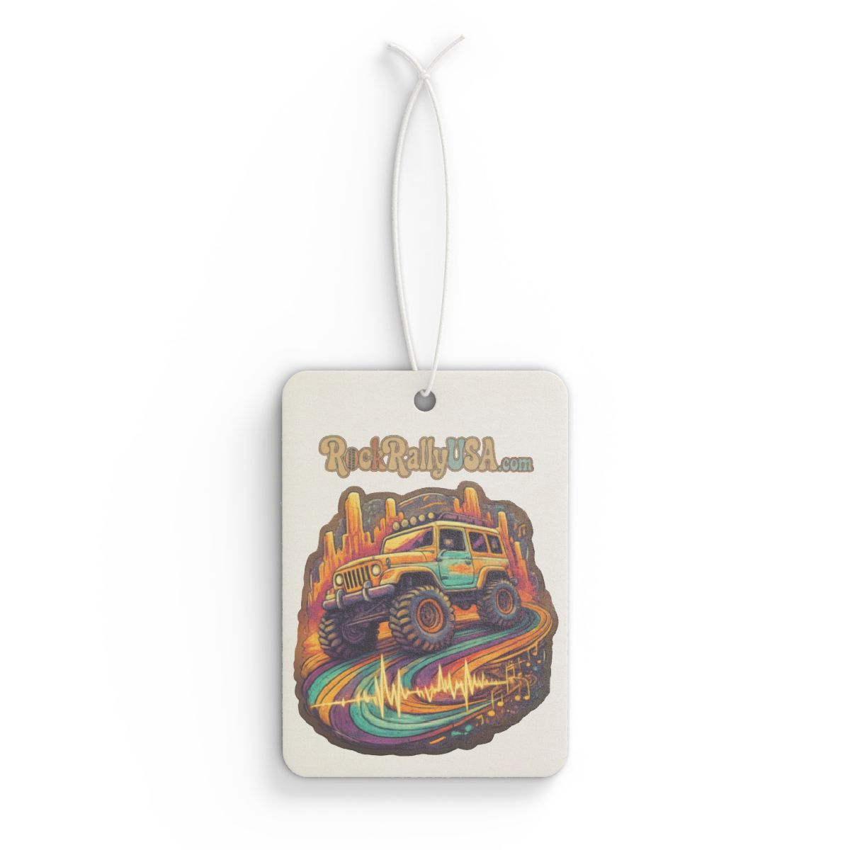 Off-Road Truck Car Air Freshener — Retro Rock Rally USA Design