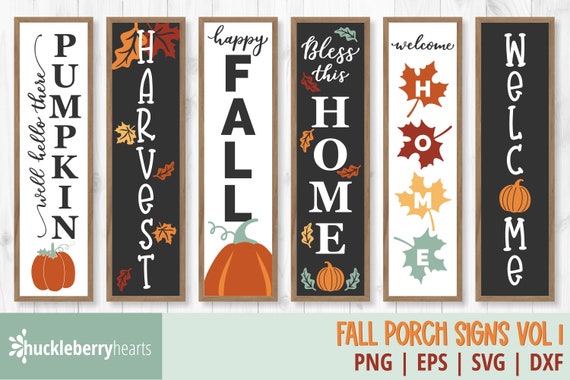 Fall Porch Signs SVG Bundle, Fall Vertical Porch Signs PNG, Digital Download, Printable, Commercial Use