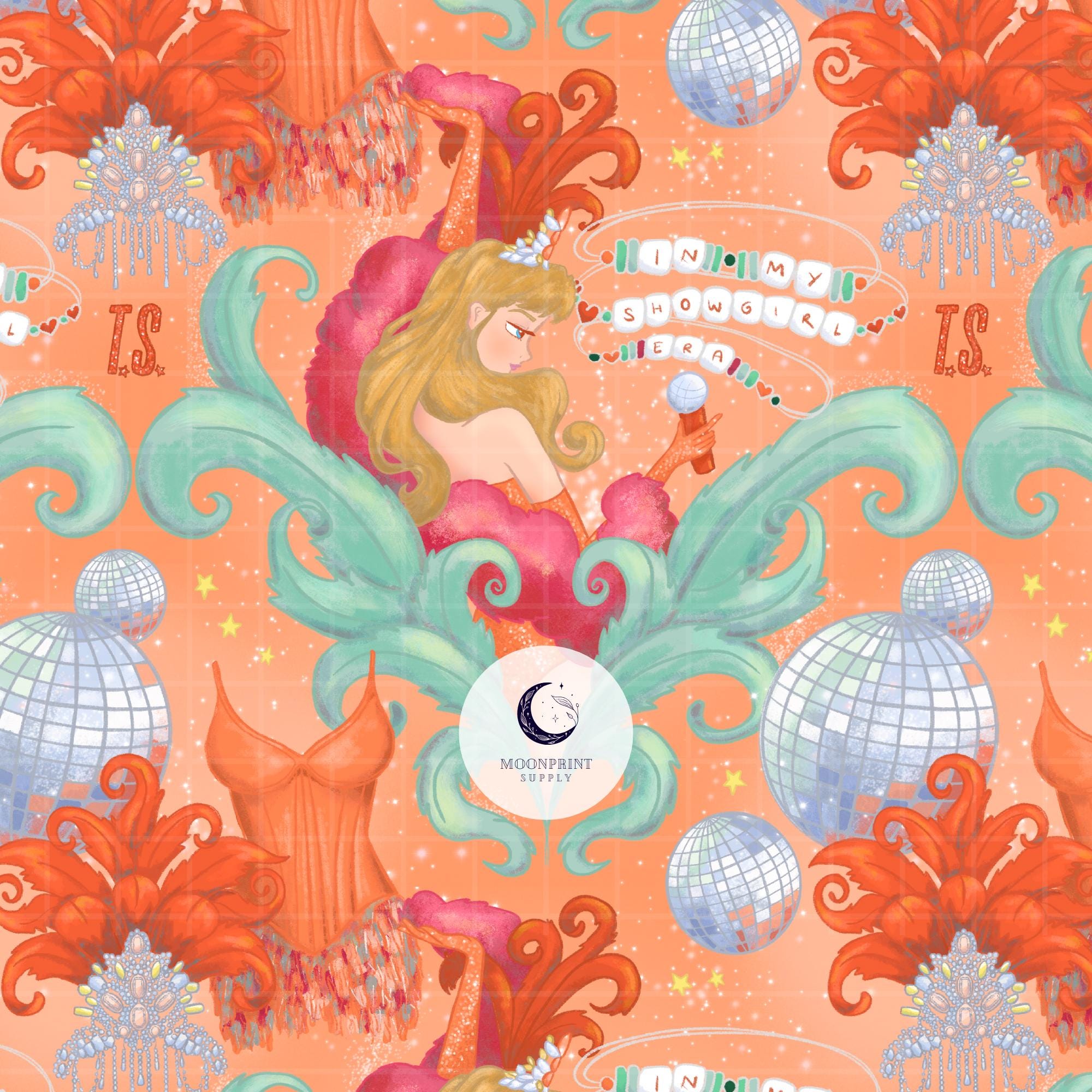 Showgirl Era Inspired Repeat Seamless Pattern PNG Digital Download