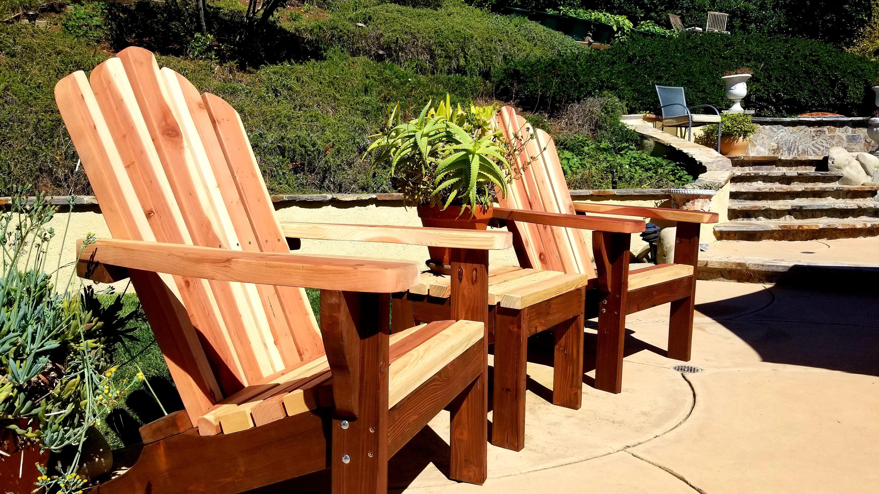 Hand Crafted California Redwood Deck Chair: Modern Outdoor Armchair