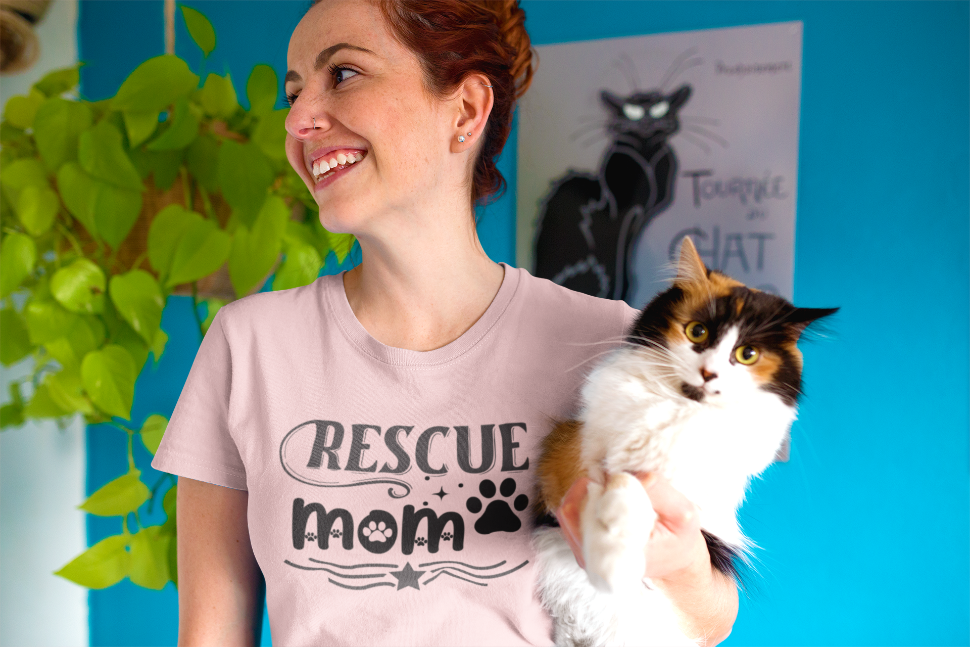 Playful Rescue Mom Top