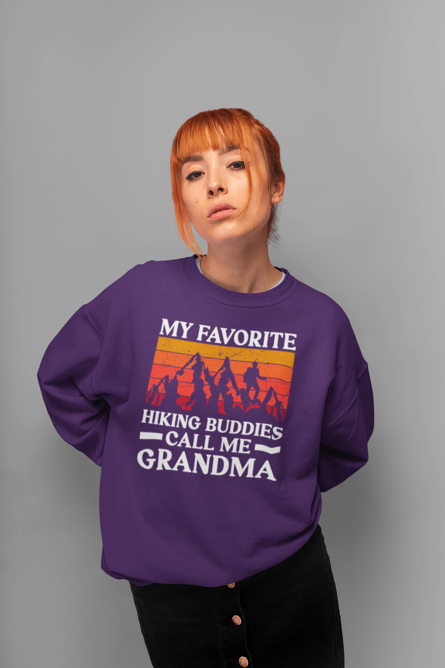 Trail-Loving Grandma Retro Sweatshirt