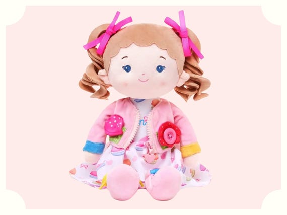 Personalized Cloth Baby Doll Engaging Play Rag Doll Learning Plush Interactive Teaching Doll