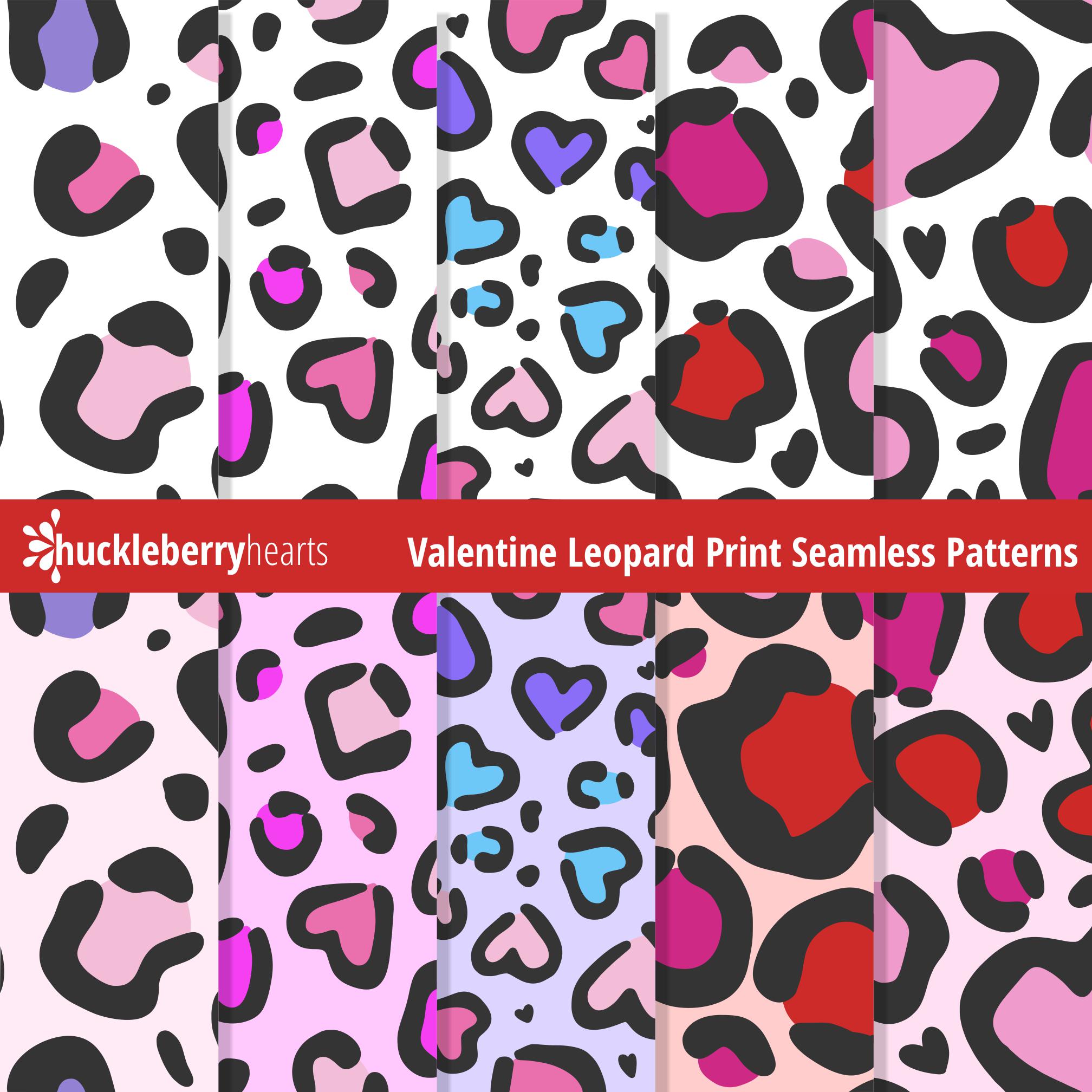 Leopard Print Digital Paper | Valentine Seamless Patterns | Commercial Use