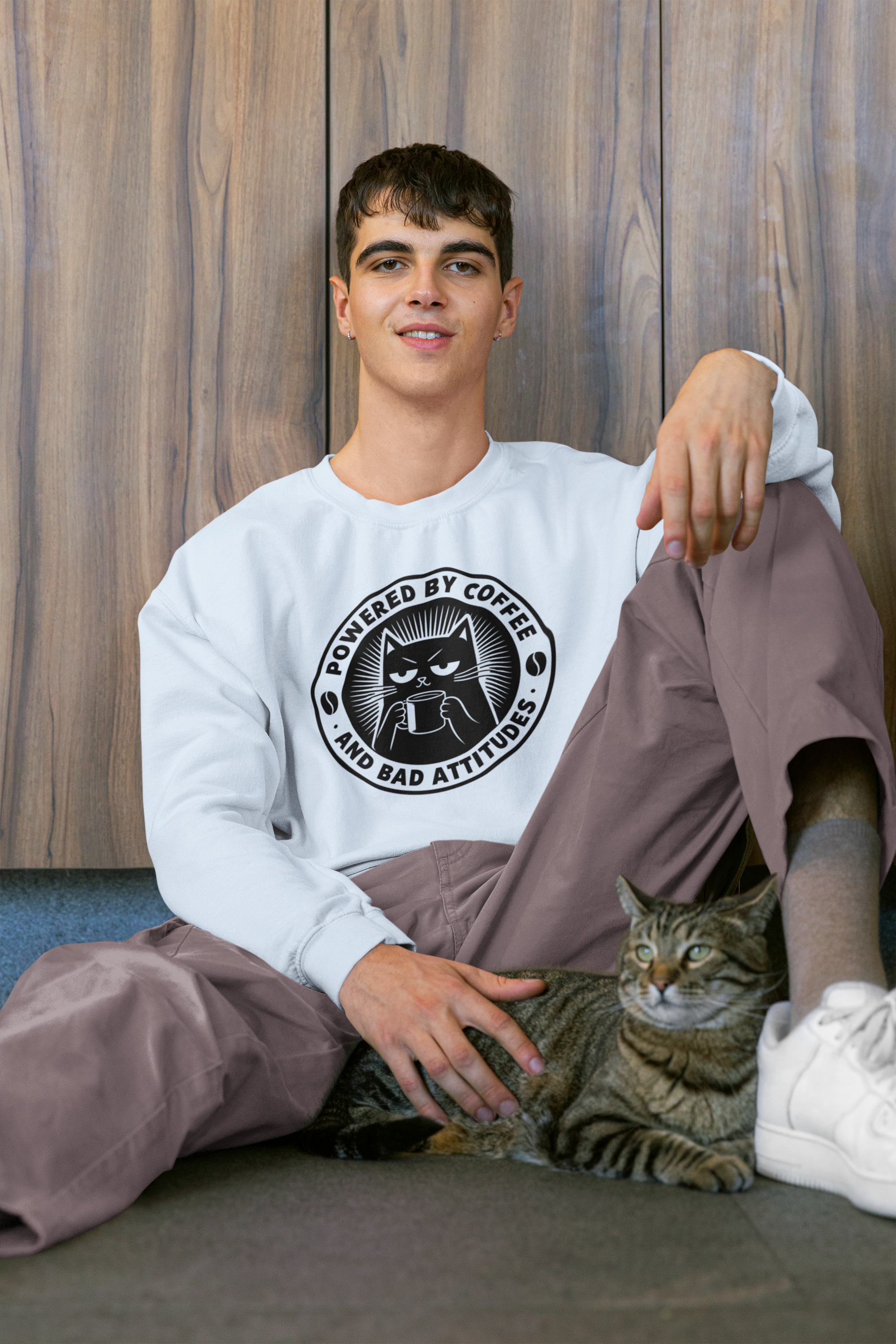 Feisty Feline Coffee Sweatshirt
