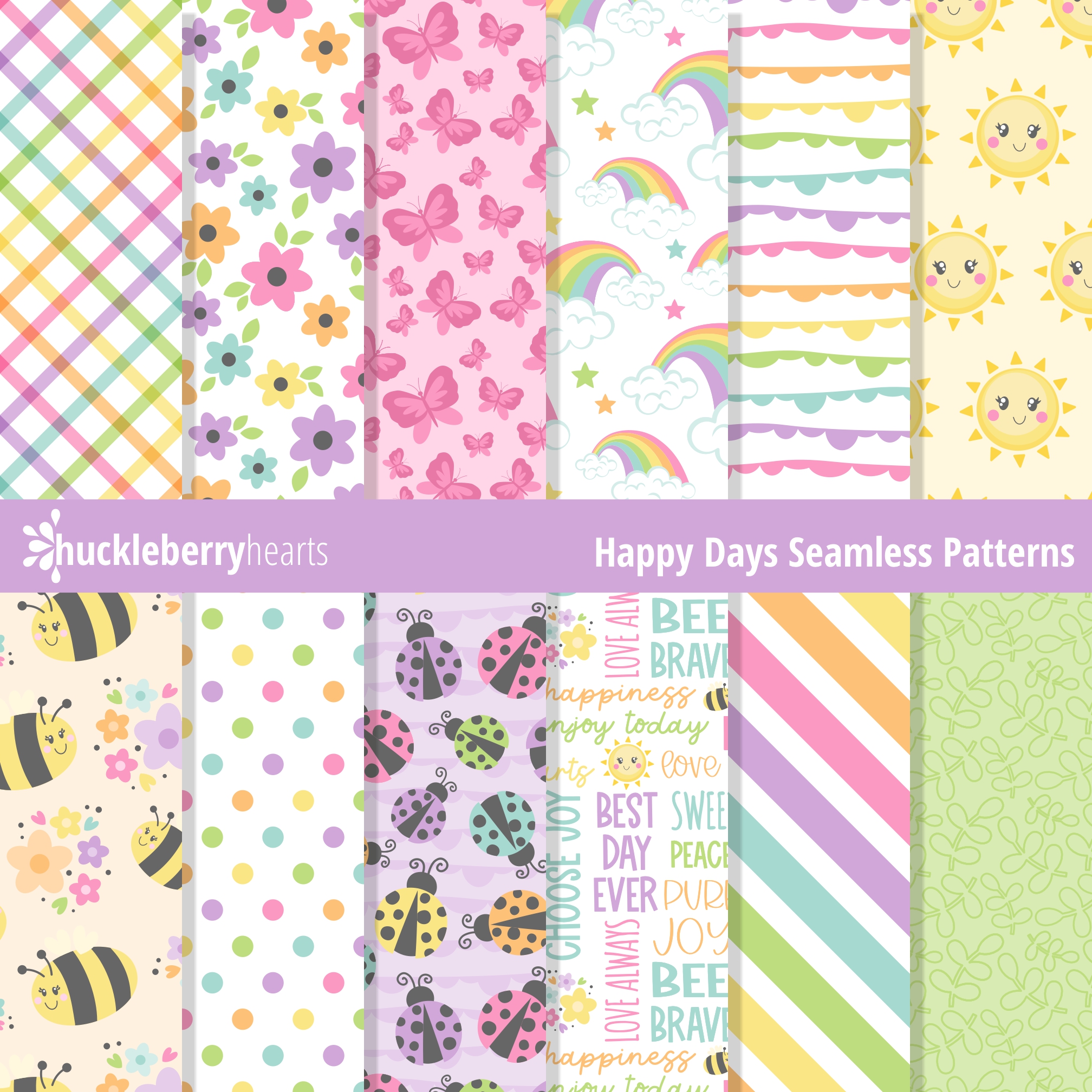 Seamless Pattern Set | Girly Digital Paper | Printable Patterns | Commercial Use